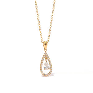 Nuevo collar geométrico de circón minimalista francés para mujer, collares de gota de agua fría Ins, colgantes de moda con lágrimas de hadas para joyería - Product Image 5