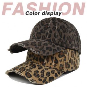 Casquettes de baseball vintage usées pour sports de plein air, 100 % coton, motif léopard, pour hommes, vente en gros - Product Image 2