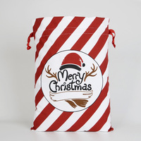 Sacs de Noël en toile personnalisés avec logo, vente en gros directe d'usine, grands sacs cadeaux de Noël à cordon, faible MOQ, décoration de festival
