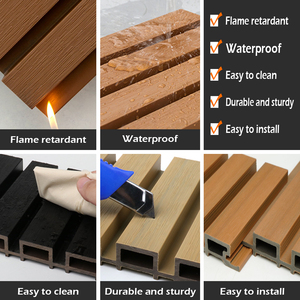 Hot bán không thấm nước chống cháy WPC bên ngoài bức tường ốp Panel cho phòng ngủ và phòng khách thiết kế hiện đại 5 năm bảo hành - Product Image 3