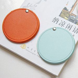 CustomMini PU Leather Stainless Steel Portable Pocket Travel <b>Makeup</b> Compact Cosmetic Wedding <b>Mirror</b> Gifts for Women - Product Image 3