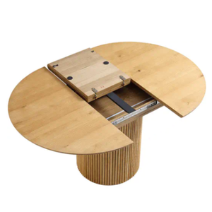 Tavolo da Pranzo Allungabile con Base a Piedistallo in Legno, Stile Nordico Moderno di Lusso, 4/6 Posti, Bestseller - Product Image 3