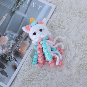 Brillantes Juguetes <span class=keywords><strong>de</strong></span> Peluche <span class=keywords><strong>de</strong></span> <span class=keywords><strong>Ganchillo</strong></span> <span class=keywords><strong>de</strong></span> <span class=keywords><strong>Pulpo</strong></span> Unisex 100% Algodón, Sonajeros <span class=keywords><strong>de</strong></span> Animales Marinos <span class=keywords><strong>para</strong></span> Bebés, Mini Amigurumi <span class=keywords><strong>de</strong></span> <span class=keywords><strong>Ganchillo</strong></span> con Relleno <span class=keywords><strong>de</strong></span> Algodón PP - Product Image 2