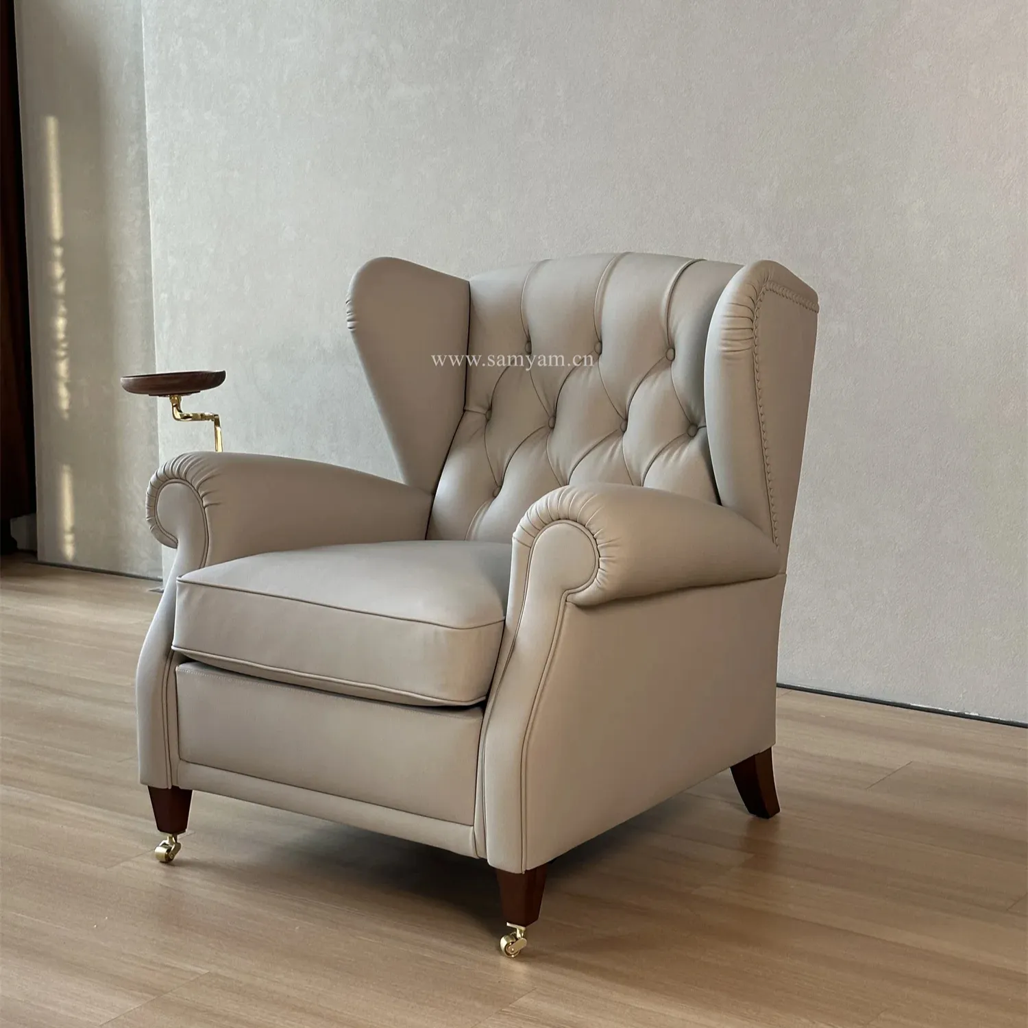 Antieke Luxe Stijl High-End Meubilair Italiaanse Klassieke Retro Fauteuil Voor Woonkamer Lederen Lounge Kamer Meubels