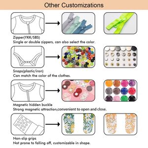 Combinaison courte pour bébé et enfant en bas âge avec impression de logo personnalisé, 95% bambou, 5% élasthanne, vêtements de nuit pour bébé, pyjama d'été - Product Image 5