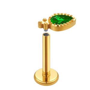 <span class=keywords><strong>Piercing</strong></span> Corporal G23 <span class=keywords><strong>de</strong></span> Titanio con Baño <span class=keywords><strong>de</strong></span> <span class=keywords><strong>Oro</strong></span> 24K PVD, Roscado Internamente, <span class=keywords><strong>para</strong></span> Cartílago, Oreja, <span class=keywords><strong>Labio</strong></span>, <span class=keywords><strong>para</strong></span> Mujer - Product Image 3