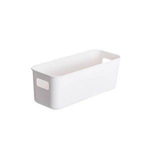 Panier de rangement en plastique blanc Proins pour articles divers, boîte de rangement rectangulaire moderne pour collations, conteneur de bureau pour la maison et le bureau - Product Image 6
