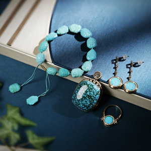 Bracelet en perles rondes bleu turquoise en porcelaine de haute qualité Wulan Flower, agent de <span class=keywords><strong>recrutement</strong></span> peut trouver des articles, transfert d'une pièce, dropshipping - Product Image 5