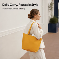Sac fourre-tout en toile réutilisable, multicolores, avec longues bretelles pour le transport quotidien et le shopping, logo personnalisé, commandes en gros