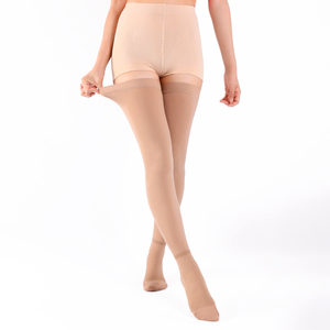 Bas de contention anti-embolie en nylon beige <span class=keywords><strong>sur</strong></span> mesure, 15-20 mmHg, mi-cuisse, avec trou d'inspection - Product Image 5
