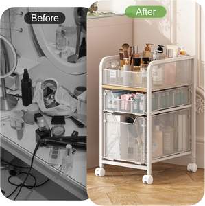 Chariot de rangement à roulettes pour cuisine, meuble métallique domestique, chariot utilitaire à 3 niveaux, étagère d'organisation de cuisine - Product Image 5