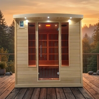 Sauna de infrarrojos lejanos Big Bear para 4 personas, comercial, moderna, ecológica, de bajo EMF, de madera maciza, ligera y de fácil operación.