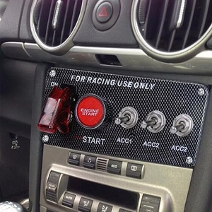 Panneau d'interrupteurs universel 5 en 1 ON/OFF 12V pour course automobile, kit d'allumage à bouton-poussoir, alliage d'aluminium LED 30A - Product Image 6