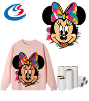 Autocollants thermocollants personnalisés de dessin animé Minnie Mouse en plastisol lavables pour vêtements, faciles à décoller, assortis aux vêtements parent-enfant