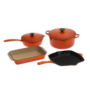 Juego de utensilios de cocina antiadherentes para la <span class=keywords><strong>salud</strong></span> y el medio ambiente, olla de cerámica de hierro <span class=keywords><strong>fundido</strong></span> con tapa, ollas esmaltadas - Product Image 3