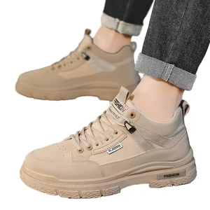 Zapatos Casuales de Hombre para Senderismo al Aire Libre en Otoño, con Cordones, Modernos, de Caña Alta, Antideslizantes, Transpirables, Resistentes al Desgaste, que Aumentan la Altura, Suaves - Product Image 1