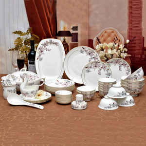 12 piezas de muestra disponibles Morden Luxury Kitchen Bone China Vajilla On-glaseado Bone China 52 PCs Dinner Set Pakistán - Product Image 1