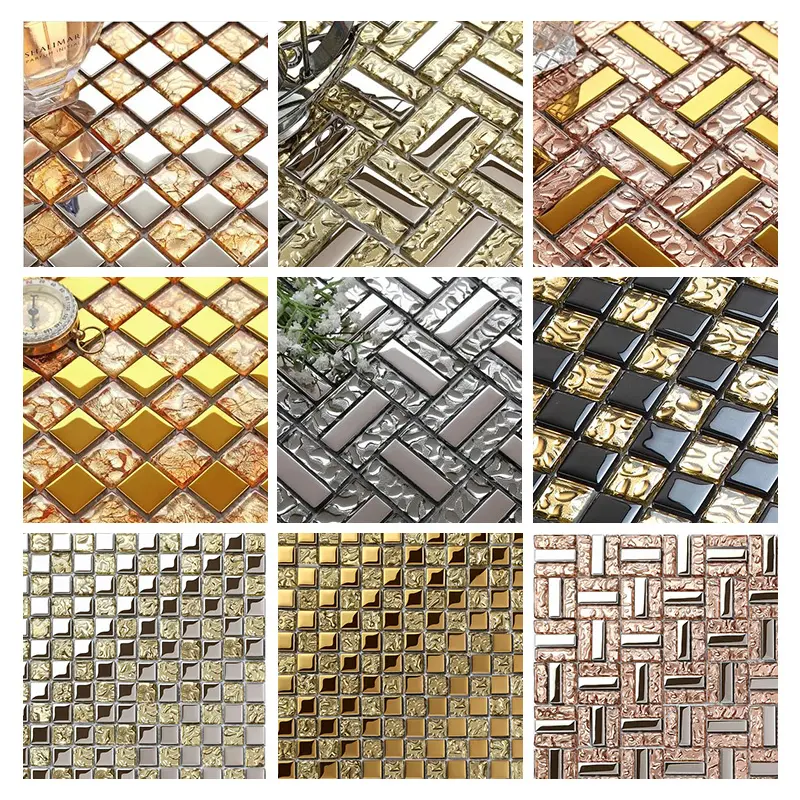 New Design Wall Porcelain Tile Top Selling Glass Mosaic Tiles for Interior Wall Decoration