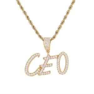Pendentif Hip Hop Personnalisé DIY avec Lettres et Chiffres Sertis de Pierres, en Argent 925 Plaqué Or Véritable et Moissanite, Bijoux Fins - Product Image 3