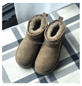 <span class=keywords><strong>Botas</strong></span> de Nieve Cortas para Mujer Estilo Uggs <span class=keywords><strong>Mini</strong></span> de Piel de Oveja para Invierno Cálidas y Cómodas con <span class=keywords><strong>Plataforma</strong></span> - Product Image 4