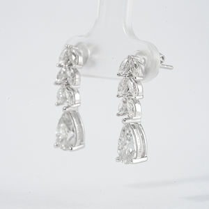 ต่างหูแบบติดหูทรงหยดน้ำ ดีไซน์หรูหรา ขนาด 5*8 มม. ทรงลูกแพร์ ประดับด้วยโมอิสซาไนต์ เกรด DEF เงินแท้ S925 - Product Image 2