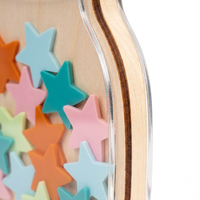 Pot à récompenses multifonctionnel personnalisé en contreplaqué, avec jetons sculptés (fleur, étoile, dinosaure), cadeau de Noël