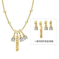 Charme Diy Fine Mode Pendentif Collier Bijoux S925 Argent Lien Perle Chaîne Mama Alphabet 5a Zircone Pendentif Colliers