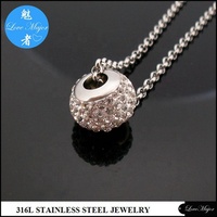 304 perles de colonne de strass en acier inoxydable accessoire d'espacement en vrac en métal lisse 14*10mm