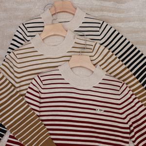 Pull en laine pour femmes, col rond, design à rayures, tricot, haut décontracté à manches longues, printemps, automne, hiver, stock disponible, <span class=keywords><strong>JLE</strong></span> JUNO - Product Image 3