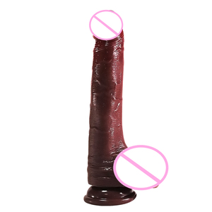 Prix de gros Sey Toys Dildo sexuel pour adultes en silicone liquide, PVC/ABS, souple, noir et violet, produit sexuel pour clitoris avec ventouse - Product Image 1