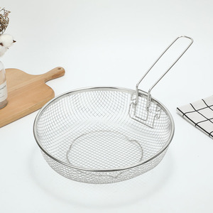 Stainless Steel Frying Basket With Handle 1029-10 Reusable Oil Drainer For French Fries Meat Chunks Fried Foods Fryer - Product Image 1