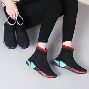 Sneakers casual da <span class=keywords><strong>donna</strong></span> a collo alto, stile stivaletto, con fondo spesso, in maglia, traspiranti, elasticizzate, per l'autunno, design Joker, Cross-Border Paris - Product Image 6