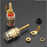 Connecteur de borne de haut-parleur femelle 42MM rouge/noir, norme IEC 250V, avec isolation ABS et trou de vis, certifié CE RoHS