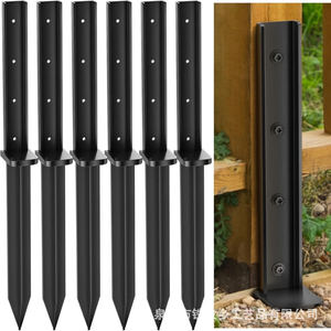Soporte de Anclaje Tipo L para Postes de Cerca, Kit de Reparación de Cercas de Acero Preperforado, Inserto Resistente para el Suelo para Cercas de Jardín - Product Image 4