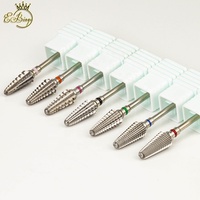 Gel dur acrylique enlever F M C XC tornade conique sécurité professionnel E fichier carbure de tungstène forets à ongles manucure dans le stockage