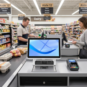 Caisse enregistreuse tout-en-un Leiling avec écran tactile de 10,1 pouces pour la vente au détail et les supermarchés, Android 10.0, 16 Go de ROM + 1 Go de RAM, Wi-Fi 6 - Product Image 1