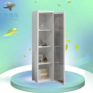 Single Row Glass Door <strong>Corner</strong> Storage Cabinet <strong>Small</strong> Compartment Display <strong>Cupboard</strong> for Home and Office Living Room Furniture - Product Image 2