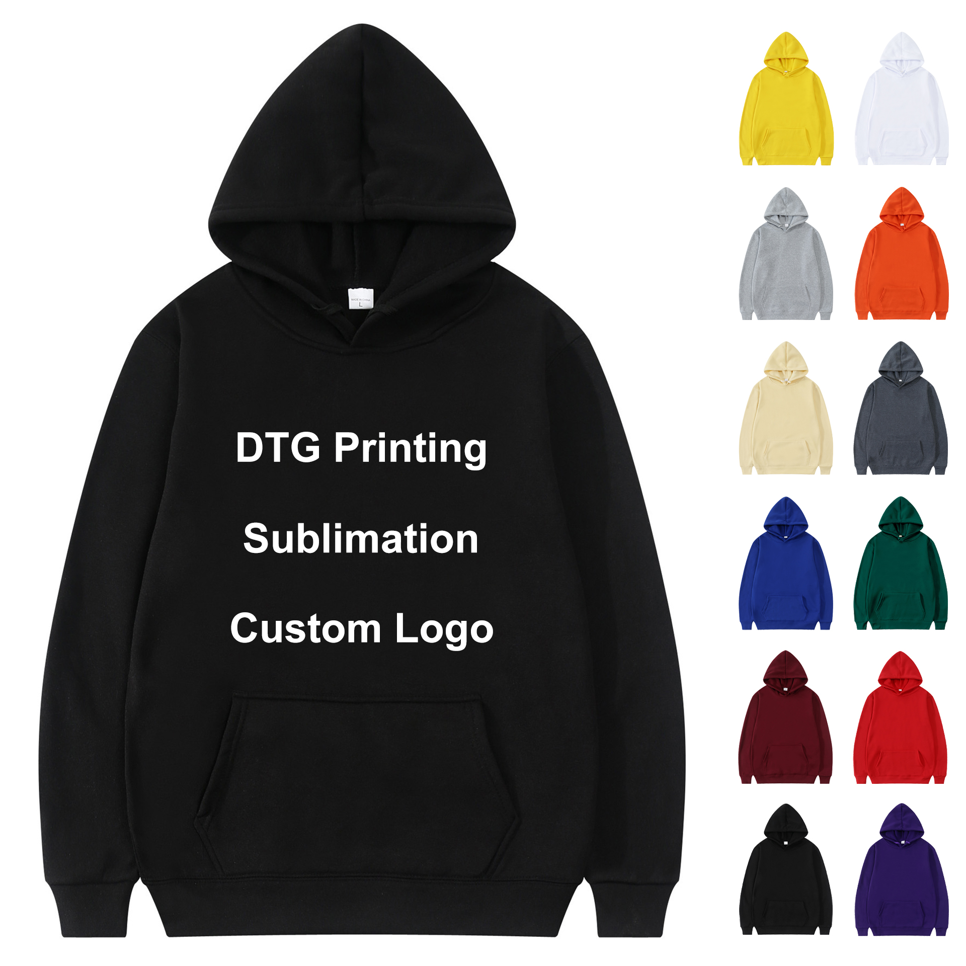 Plus Size Men's Hoodies & Sweatshirts Plain Pullover White Black Hoodies For Men Wholesale Custom Hoodies Unisex Manufacturer