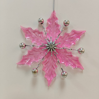 Maßgefertigte Premium Handarbeit Personalisierte Ungiftige Metall Weihnachtsbaum-Anhänger Schneeflocke Mehrfarbiger Kristall Umweltfreundlicher Feiertagsdekoration