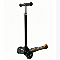 Trottinette pour enfants LS-304B en acier, hauteur réglable, 3-6 ans, trois roues, éclairage LED, charge maximale 65 kg, frein arrière, roulements ABEC-7 en PU/PVC
