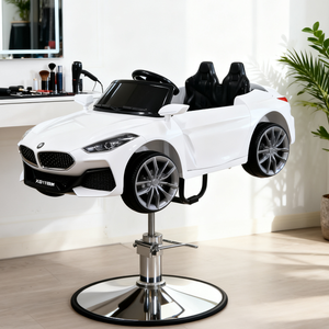 Red Car Style Kids Barber Chair Adjustable Hydraulic Salon <b>Stool</b> Round Base Pediatric Barbershop Furniture - Product Image 5