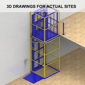 2000kg 3 फर्श हाइड्रोलिक खड़ी गोदाम माल लिफ्ट मंच - Product Image 4
