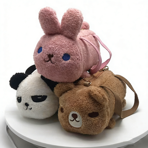 Customized Aesthetic plush bunny bag, Cozy plush panda shoulder bag, Minimalist animal plush purse, <b>Cute</b> teddy <b>bear</b> plush - Product Image 2