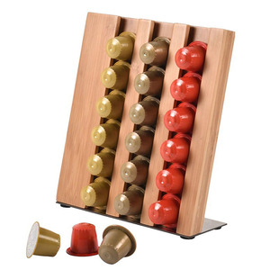 1 pièce de support de dosettes de café en bambou pour <span class=keywords><strong>capsules</strong></span> <span class=keywords><strong>Nespresso</strong></span> Line 21 dosettes support de <span class=keywords><strong>tiroir</strong></span> de rangement et organisateur pour <span class=keywords><strong>capsules</strong></span> - Product Image 1