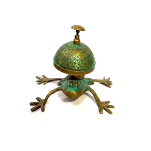 Campana de Escritorio Vintage de Latón con Forma de Rana, Decoración Antigua Pulida para Recepción de Escritorio - Product Image 2