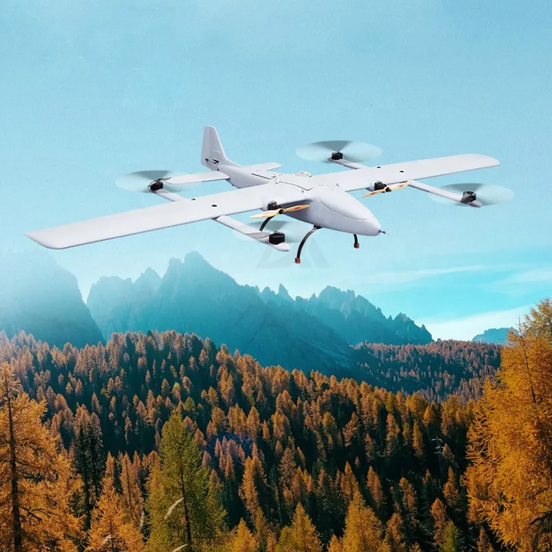 Видеонаблюдение с электроприводом на 4 часа выносливости для аэрофотосъемки, беспилотный летательный аппарат VTOL с неподвижным крылом