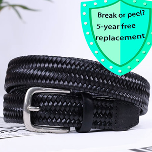 Cinturón de Cuero de Primera Calidad con Detalles Metálicos, Trenzado a Mano, Hebilla de Aleación, Estilo Casual para Festivales de Música, Producción en Lotes Pequeños y Personalizados - Product Image 1