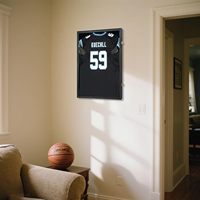 Boîte de présentation pour maillot de sport avec protection UV à 98 %, cadre en acrylique et cintre pour maillot de baseball, basketball, football, noir