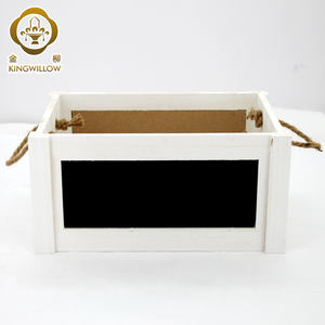KINGWILLOW-caja pequeña de madera blanca para manualidades, cesta de almacenamiento con <span class=keywords><strong>pizarra</strong></span>, venta al por mayor - Product Image 2