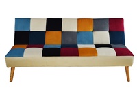 Prix d'usine Mobilier de maison Tissu de velours coloré Canapé-lit en bois
